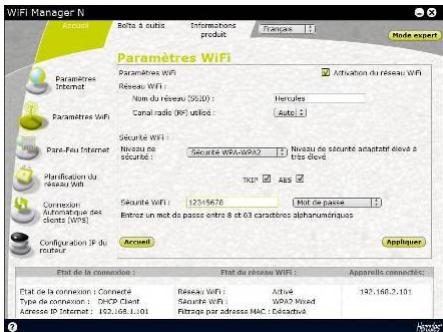 HERCULES HWNRI-300 - Réactiver son réseau WiFi dans WiFi Manager - 1