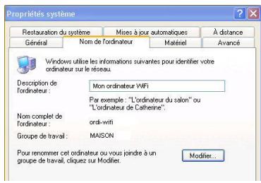 HERCULES HWNRI-300 - Windows XP : Modifier le nom d'un groupe de travail - 1