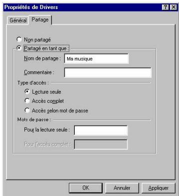 HERCULES HWNU-300 - Windows 98 SE : Mettre en partage des dossiers - 1