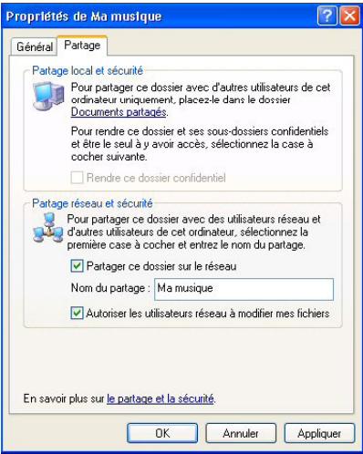 HERCULES HWNU-300 - Windows XP : Mettre en partage des dossiers - 1
