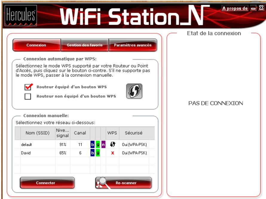HERCULES HWNU-300 - Se connecter à un réseau via la liste des réseaux - 1