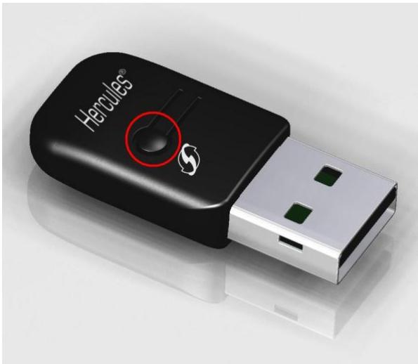 HERCULES HWNUM-300 - Se connecter à un réseau avec le bouton WPS situé sur la clé Hercules Wireless N USB mini - 1