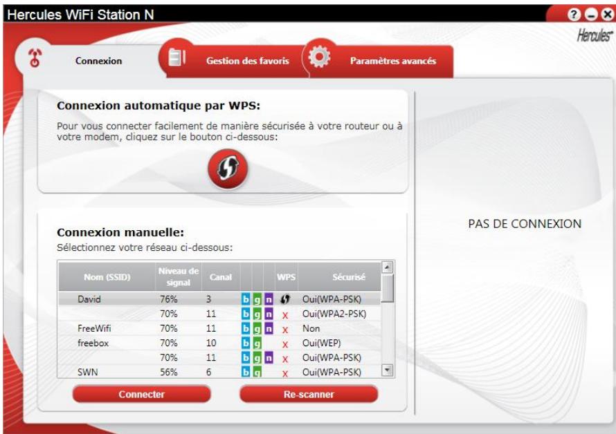 HERCULES HWNUP-150 - Se connecter à un réseau via la liste des réseaux - 1