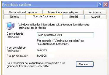 HERCULES HWNUP-150 - Windows XP: Modifier le nom d'un groupe de travail - 1
