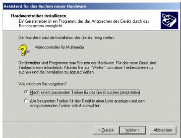 HERCULES SMART TV - Treiberinstallation unter Windows 2000 - 1
