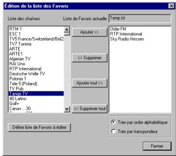 HERCULES SMART TV SATELLITE - Création d'une liste de Favoris - 1
