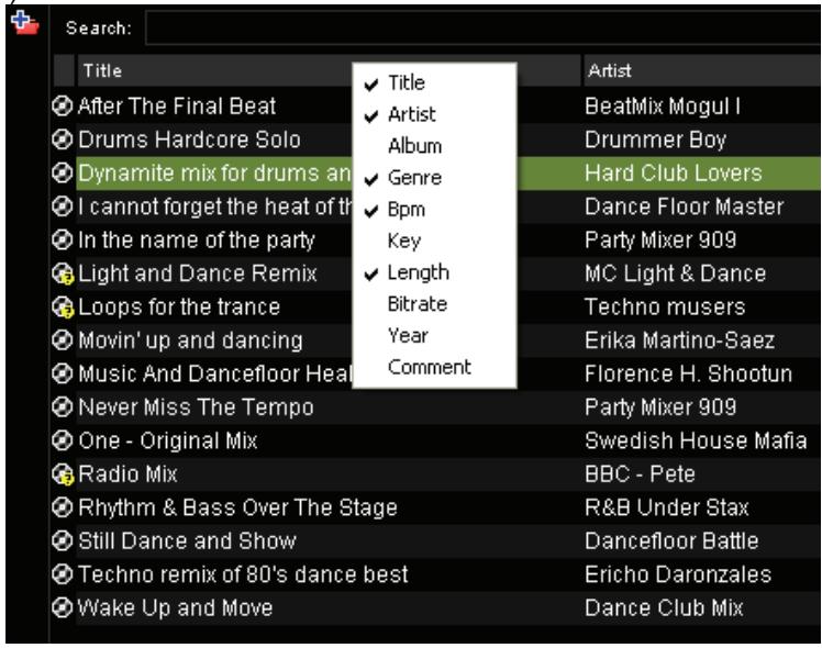 HERCULES VIRTUALDJ DJC MK4 - i) Personnalisation de l'affichage de la tag - 1