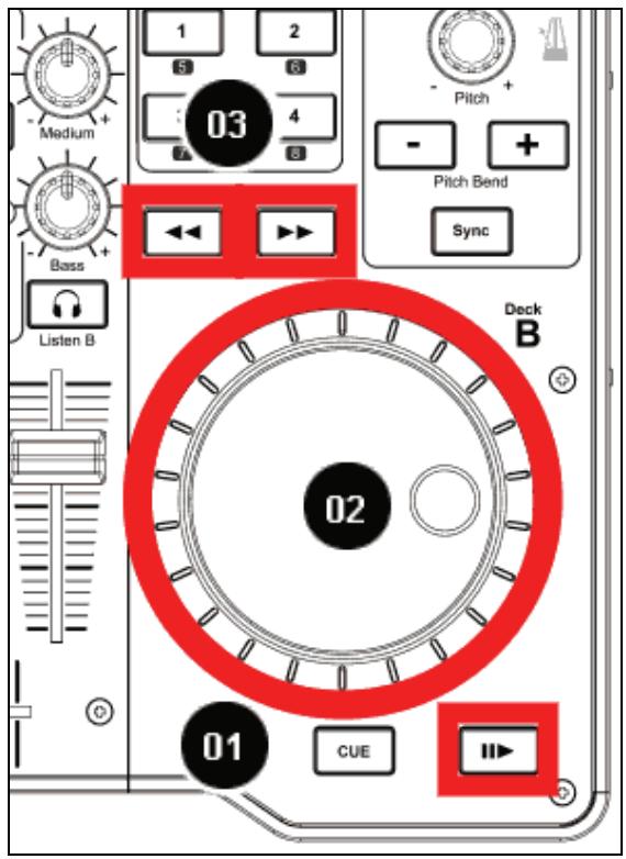 HERCULES VIRTUALDJ DJC MK4 - d) Déplacement à l'intérieur d'une piste musicale - 1