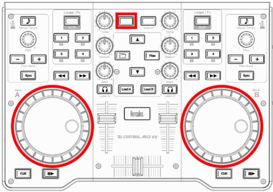 HERCULES VIRTUALDJ DJC MP3 E2 - ii) Visualisation de l'action de la fonction Pitch Bend dans VirtualDJ - 1