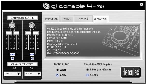 HERCULES DJ CONSOLE 4-MX - 5.3.6.Onglet A propos - 1