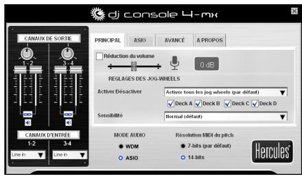 HERCULES DJ CONSOLE 4-MX - Paramétres généraux du panneau de contrôle - 1