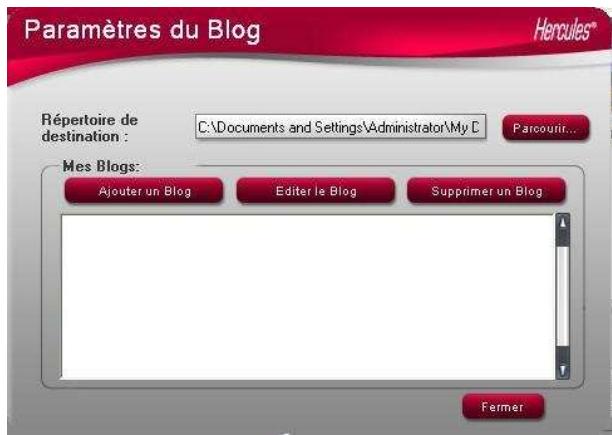 HERCULES DUALPIX HD - Ajouter un blog à sa liste de blogs - 1