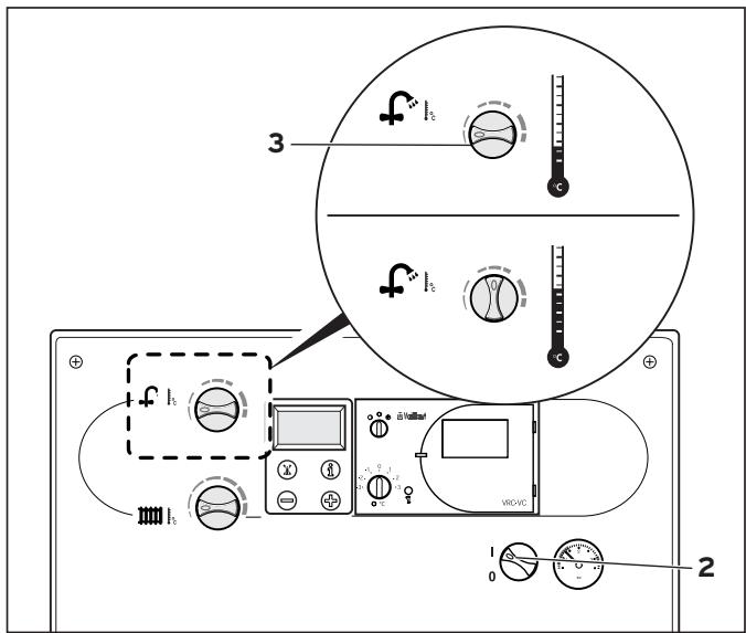 VAILLANT VU FR 240/2-5 - Mode E.C.S./réchauffage échangeur sanitaire (uniquement pour VUW ou VU avecallon) - 1