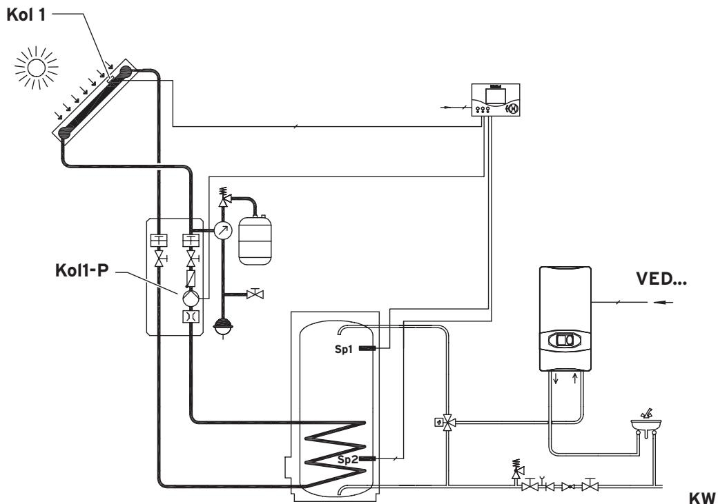 VAILLANT AUROMATIC 560 - Scheme hydraulique 1: Raccordement dans systèmes monovalents - 1