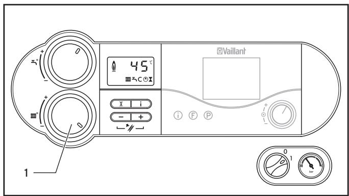 VAILLANT ECOCOMPACT - Vorlauftemperatur einstellen (bei Einsatz eines Regelgerätes) - 1