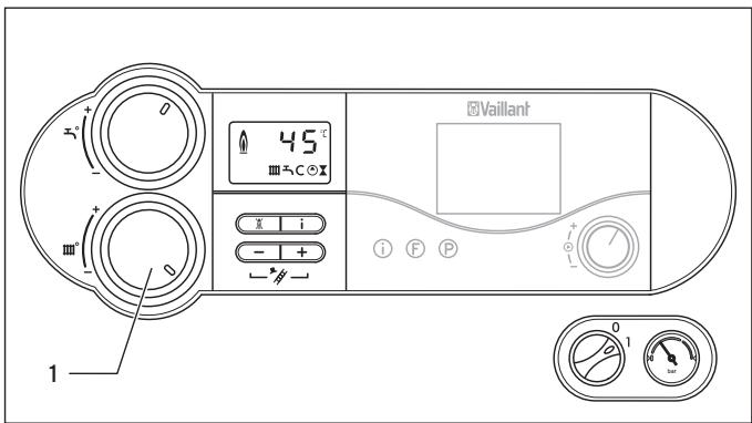 VAILLANT ECOCOMPACT - Aanvoertemperatuur instellen (bij gebruik van een regeltoestel) - 1