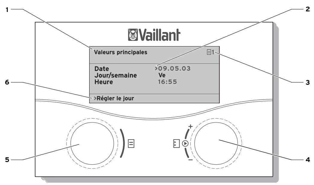 VAILLANT GEOTHERM PLUS - Comment se familiariser avec le régulateur et le commander - 1