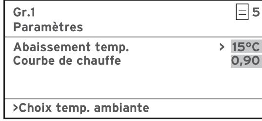 VAILLANT VRS 620 - Réglage de la température d'abaissement et de la courbe de chauffage - 1