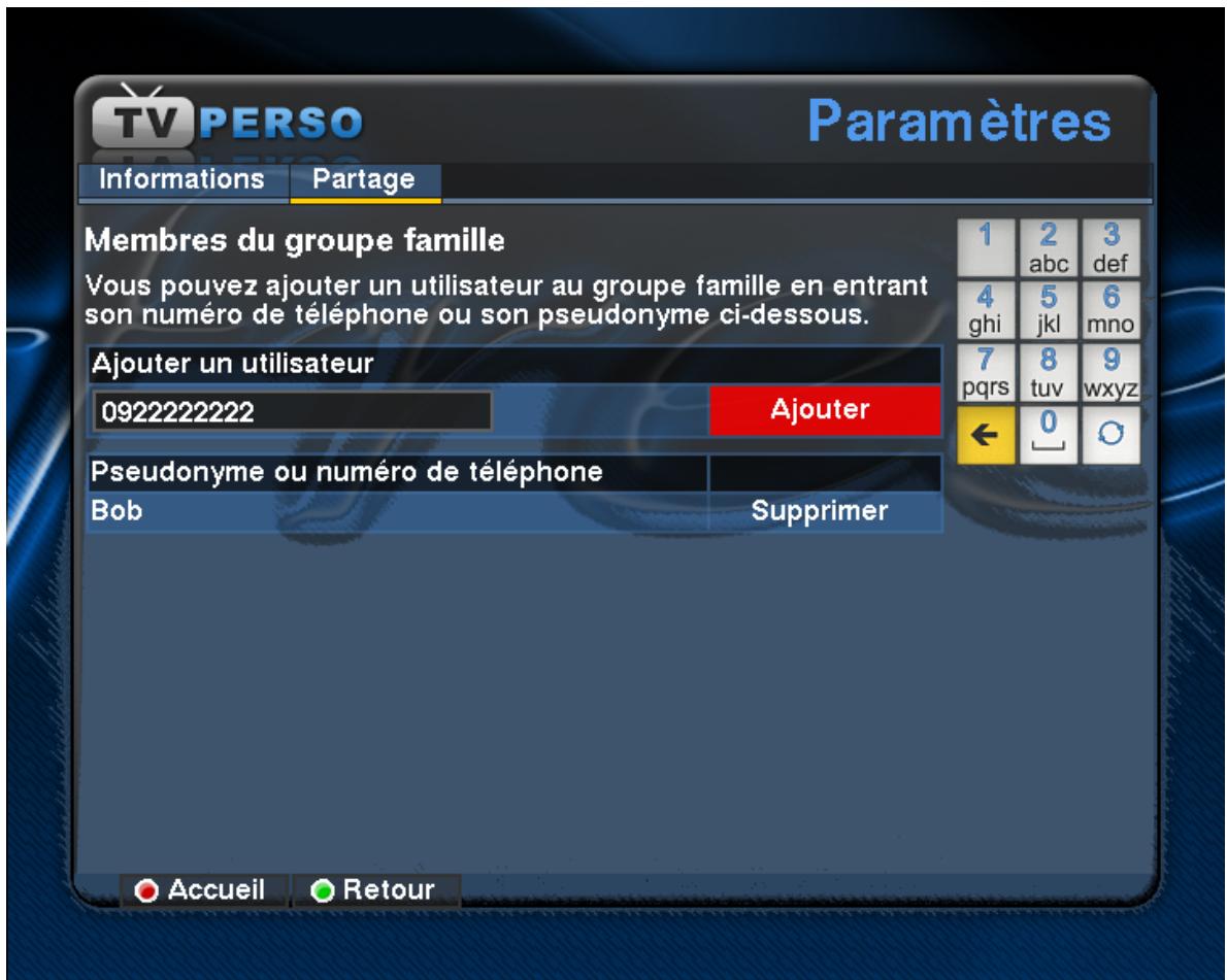 FREE TV PERSO 1.1 - Création d'un groupe de partage - 5