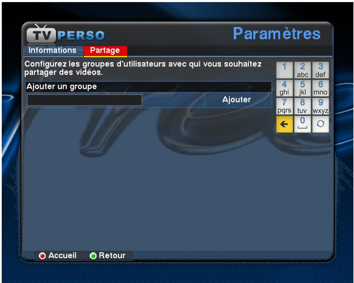 FREE TV PERSO 1.1 - Création d'un groupe de partage - 2