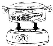 CLATRONIC DG 2596 - Prosze nie ustawiać szybkowaru pod wiszymi połkami! Pojemnik wydrzielania pary jak rowniesz akcesoria nie nadaj są dio uzytkowania w piecu (kuchenka mikrofalowa, konwencjonalna lub z powietrzem obiegowym) lub na kuchence! - 4