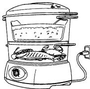 CLATRONIC DG 2596 - Utilização deinous recipientes para cozedura a vapor - 5