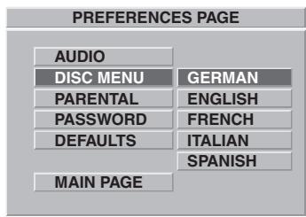 CLATRONIC DVD 552 HC - Preferred language of the CD menu (DISC MENU) - 2