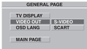 CLATRONIC DVD 552 HC - Setting the video output (VIDEO OUT) - 1