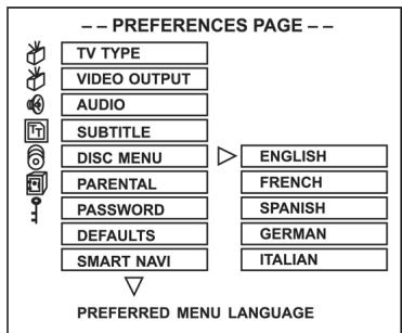 CLATRONIC DVD 592 - Set up the DISC MENU - 1