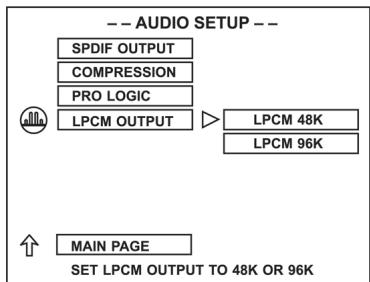 CLATRONIC DVD 592 - Set up the LPCM OUTPUT - 1