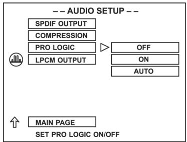 CLATRONIC DVD 592 - Instellen van de PRO LOGIC - functie - 1