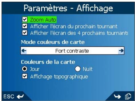 NAVMAN ICN600 - Paramètres d'affichage - 1