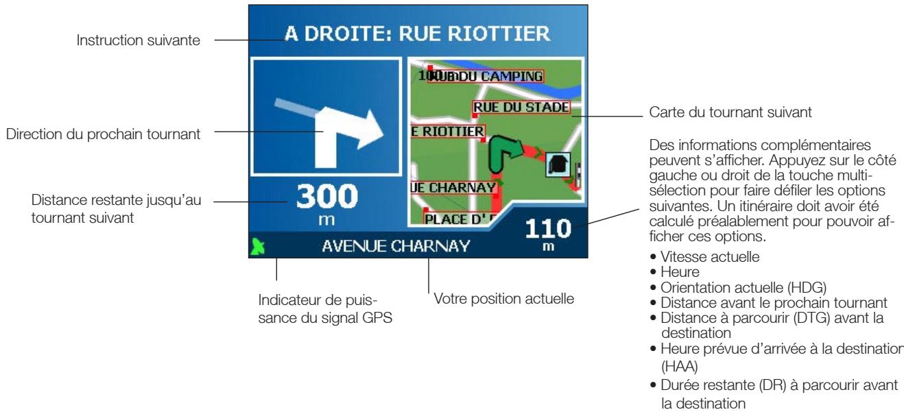 NAVMAN ICN600 - Ecran du tournant suivant - 1