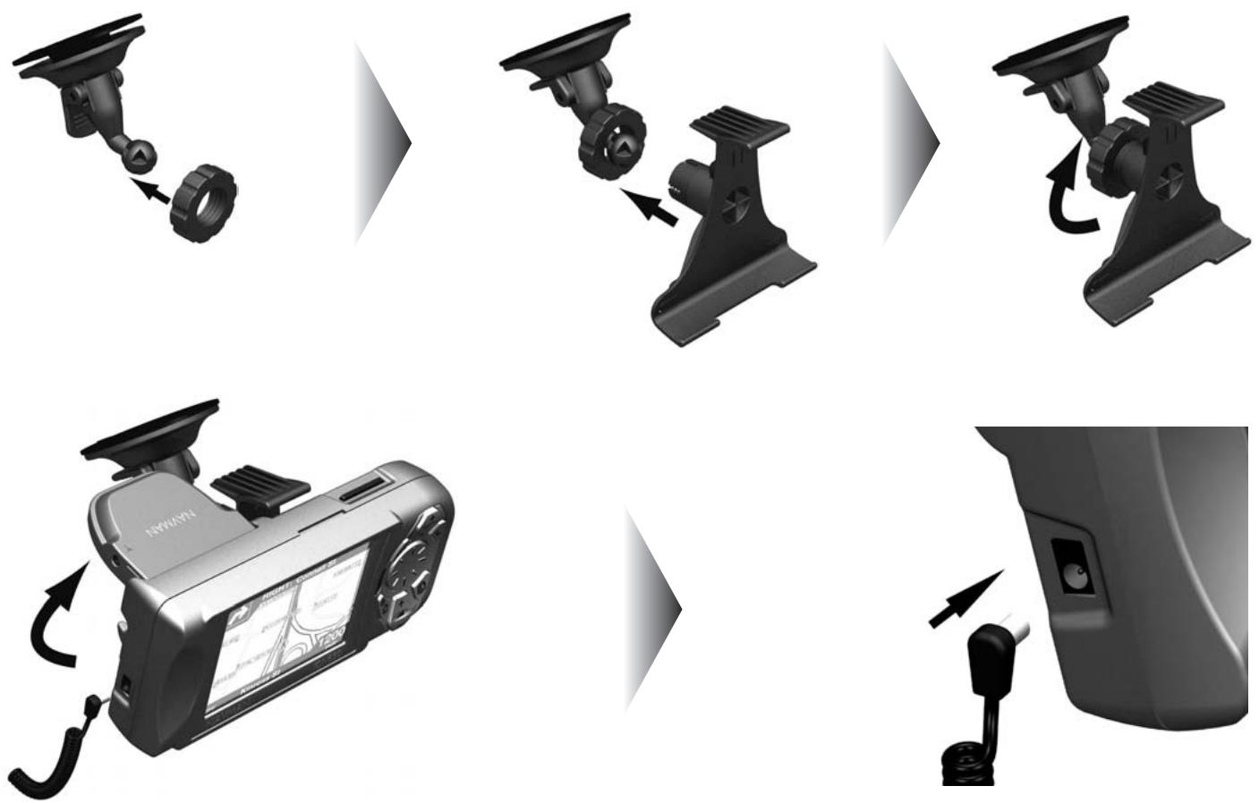 NAVMAN ICN600 - Montage de la ventouse - 1