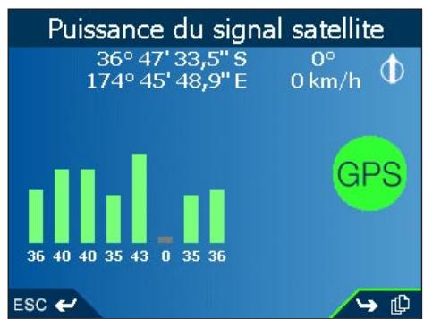 NAVMAN ICN600 - Puissance du signal satellite - 1