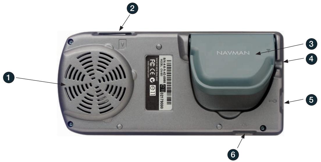NAVMAN ICN600 - Éléments au dos de l'appareils - 1