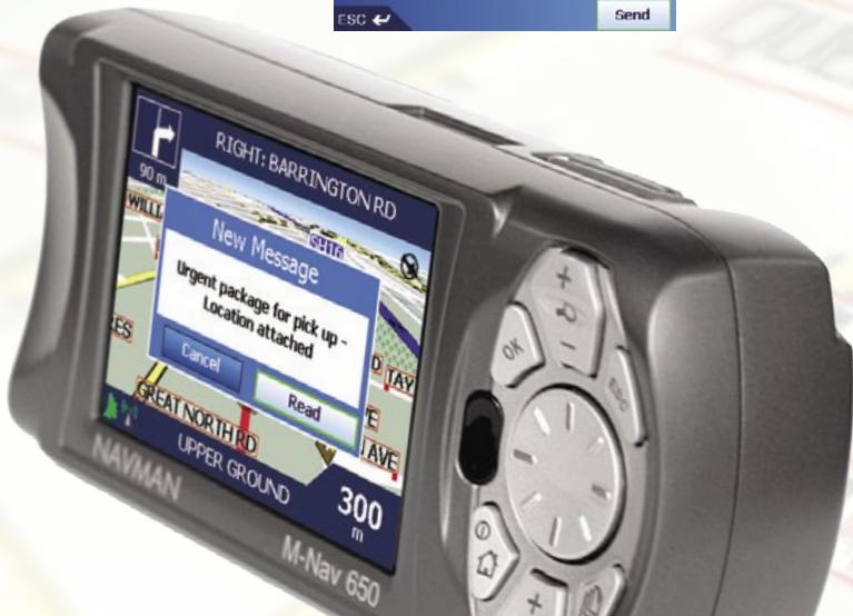 NAVMAN M-NAV650 - Select "Messages" - 5