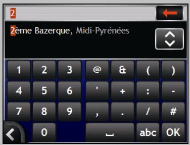 NAVMAN N-SERIES - Utilisation de l'écran Clavier - 1
