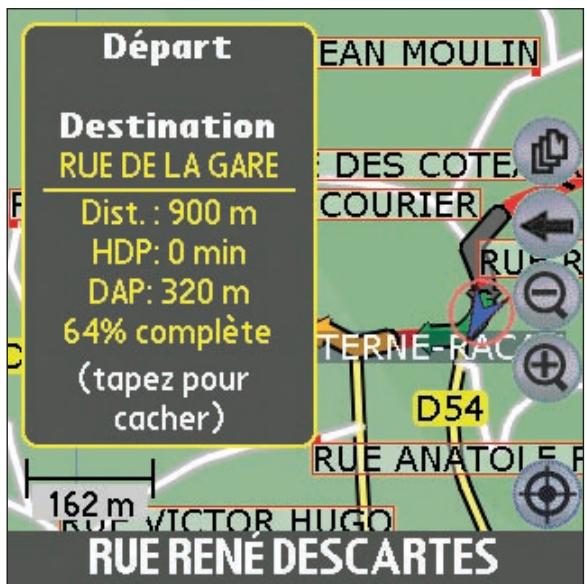 NAVMAN PALM - Visualisation du résumé de l'itinétaire - 1