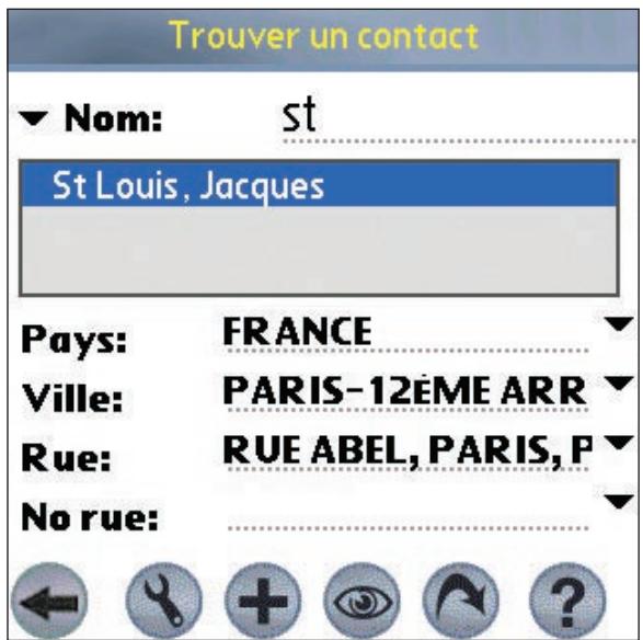 NAVMAN PALMSMARTSTV3 - Se rendre à une destination en utilisant les contacts Palm - 1