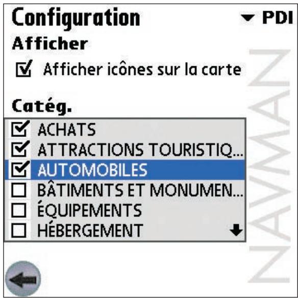 NAVMAN PALMSMARTSTV3 - Paramètres de centres d'intérêt (POI) - 1