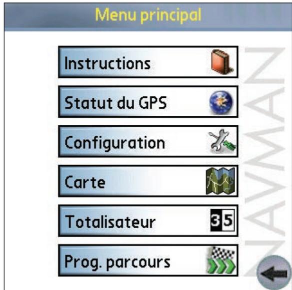 NAVMAN PALMSMARTSTV3 - Ecran du menu principal - 2