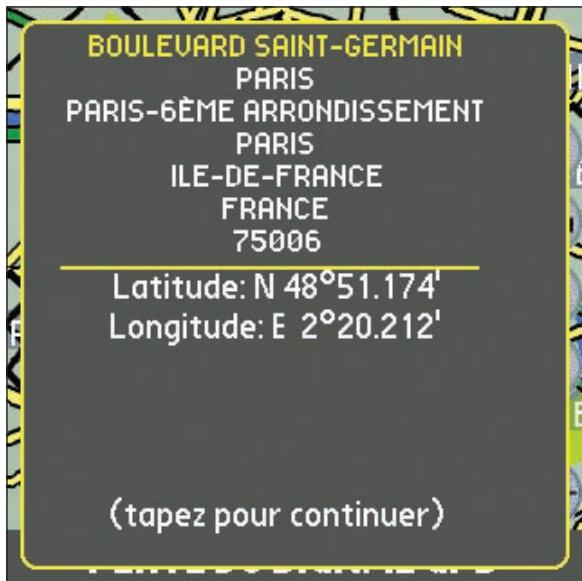 NAVMAN PALMSMARTSTV3 - Visualisation du résumé de l'emplacement - 1