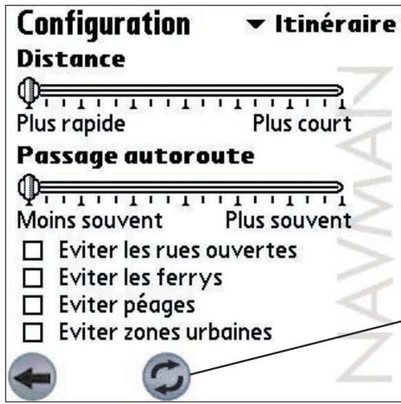 NAVMAN PALMSMARTSTV3 - Configuration de l'itinéraire - 1