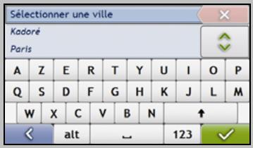 NAVMAN S-SERIES - Utilisation de l'écran Clavier - 1