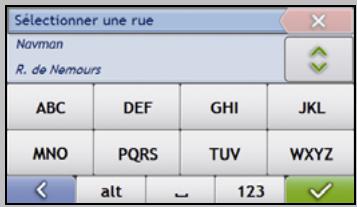 NAVMAN S-SERIES - Utilisation de l'écran Clavier - 3