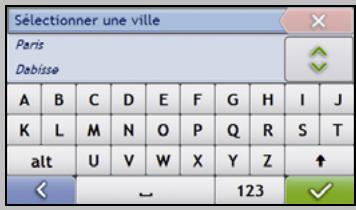 NAVMAN S-SERIES - Utilisation de l'écran Clavier - 2