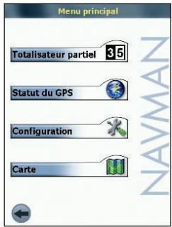 NAVMAN SMARTST 2005 - Ecran Menu principal - 2