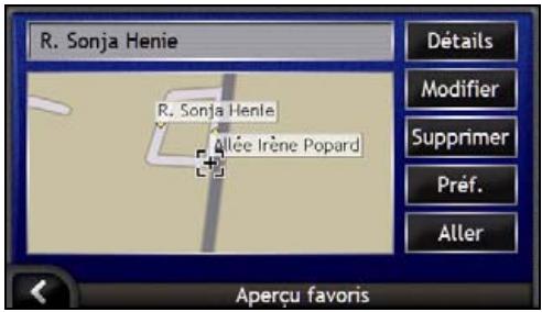 NAVMAN ICN 700 - Comment visualiser les détails d'un Favori? - 4