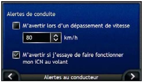 NAVMAN ICN 700 - Alertes de conduite - 10